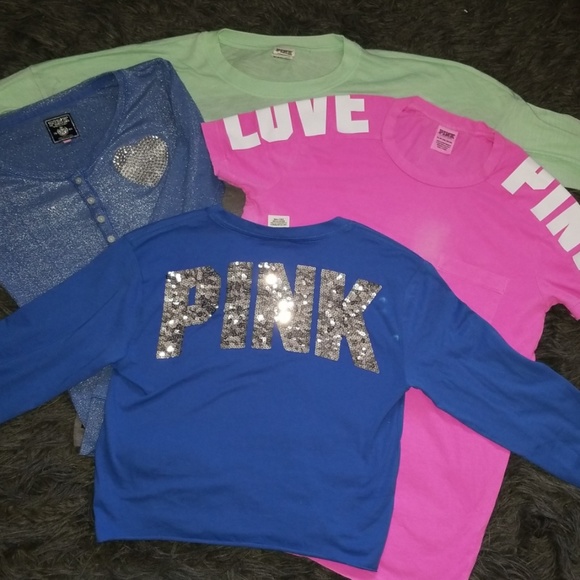 PINK Victoria's Secret Tops - PINK VS Shirt 4pc Bundle